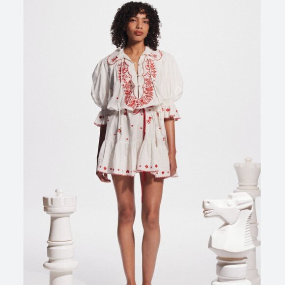 Alemais	HEARTS EMBROIDERED MINI DRESS - Picture 5 of 11